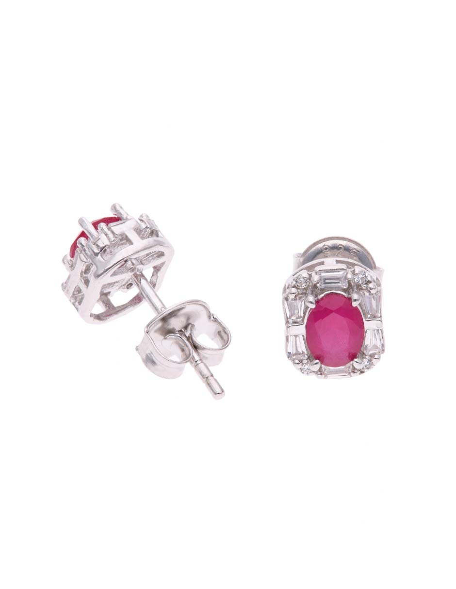 Set de aretes de plata p 925 con acabado brillante 2