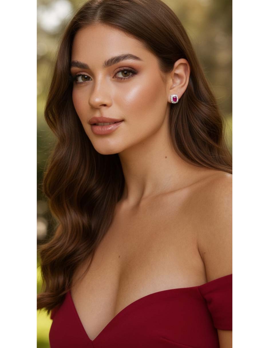 Set de aretes de plata p 925 con acabado brillante 3