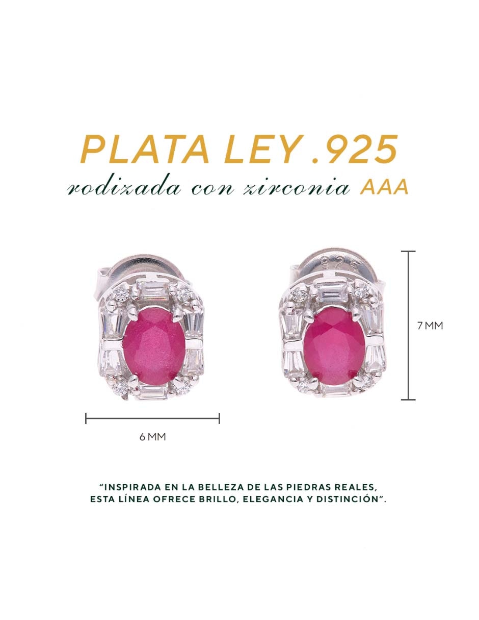 Set de aretes de plata p 925 con acabado brillante 4