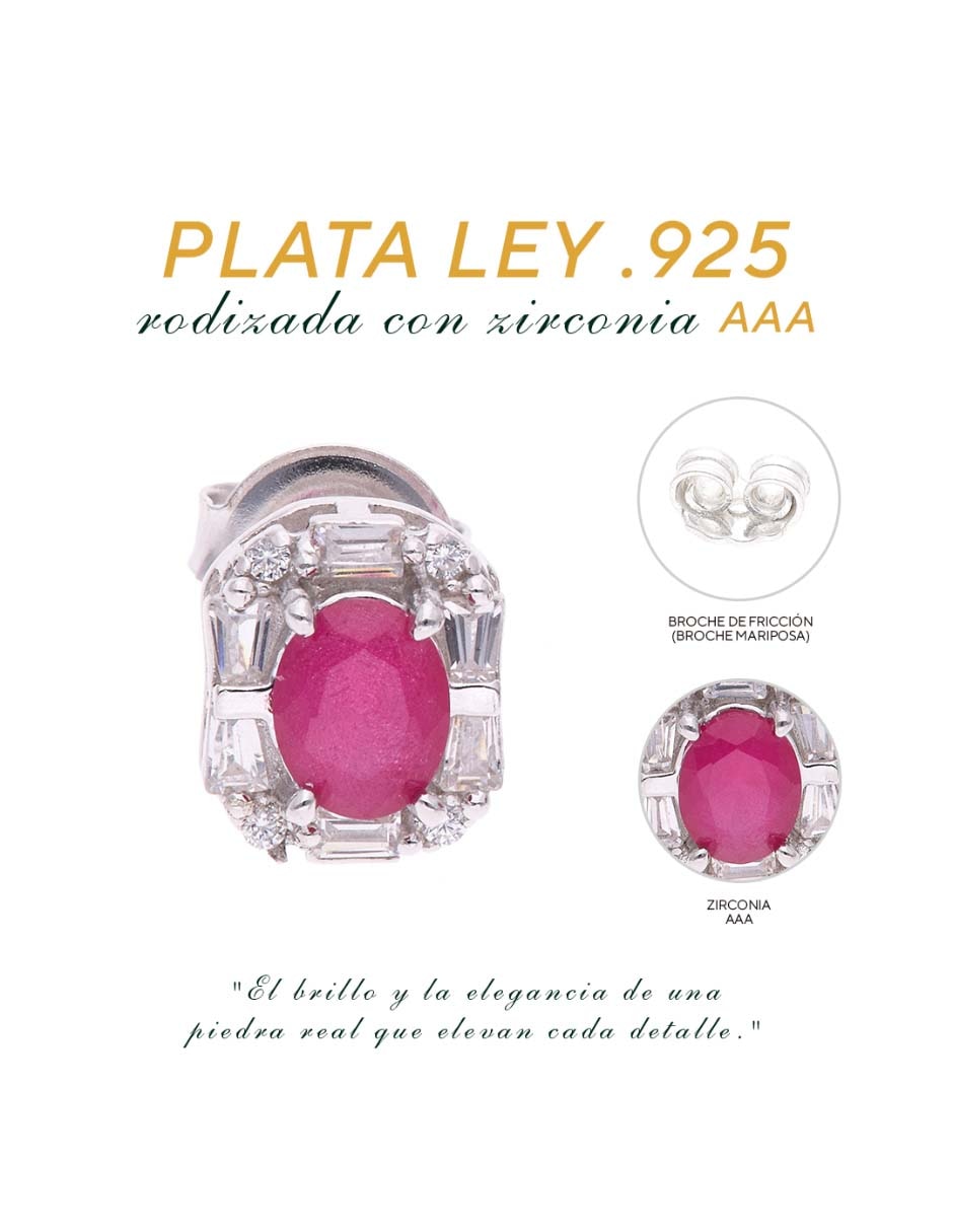 Set de aretes de plata p 925 con acabado brillante 6