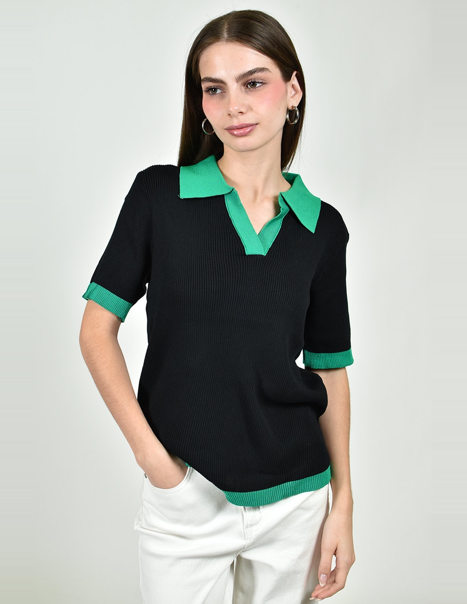 Blusa roman fashion manga corta para mujer