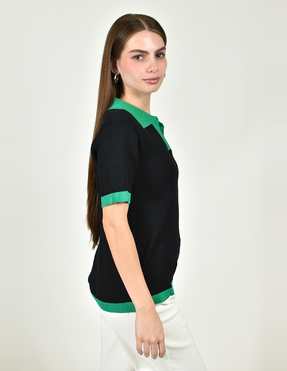 Blusa roman fashion manga corta para mujer