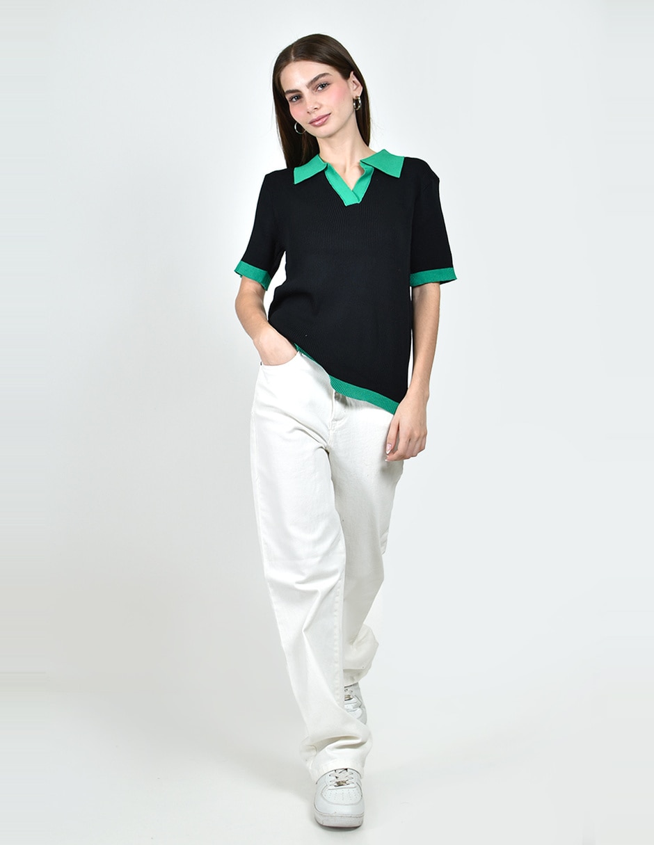 Blusa roman fashion manga corta para mujer
