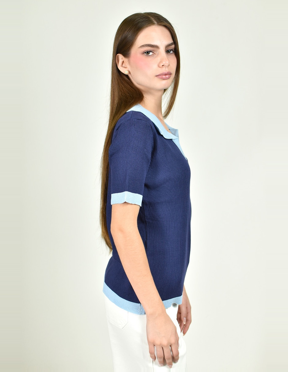 Blusa roman fashion manga corta para mujer