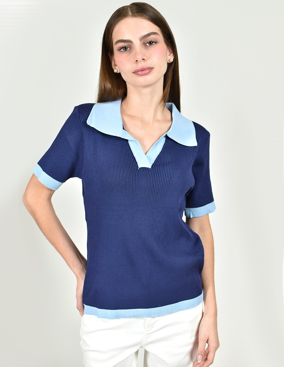 Blusa roman fashion manga corta para mujer