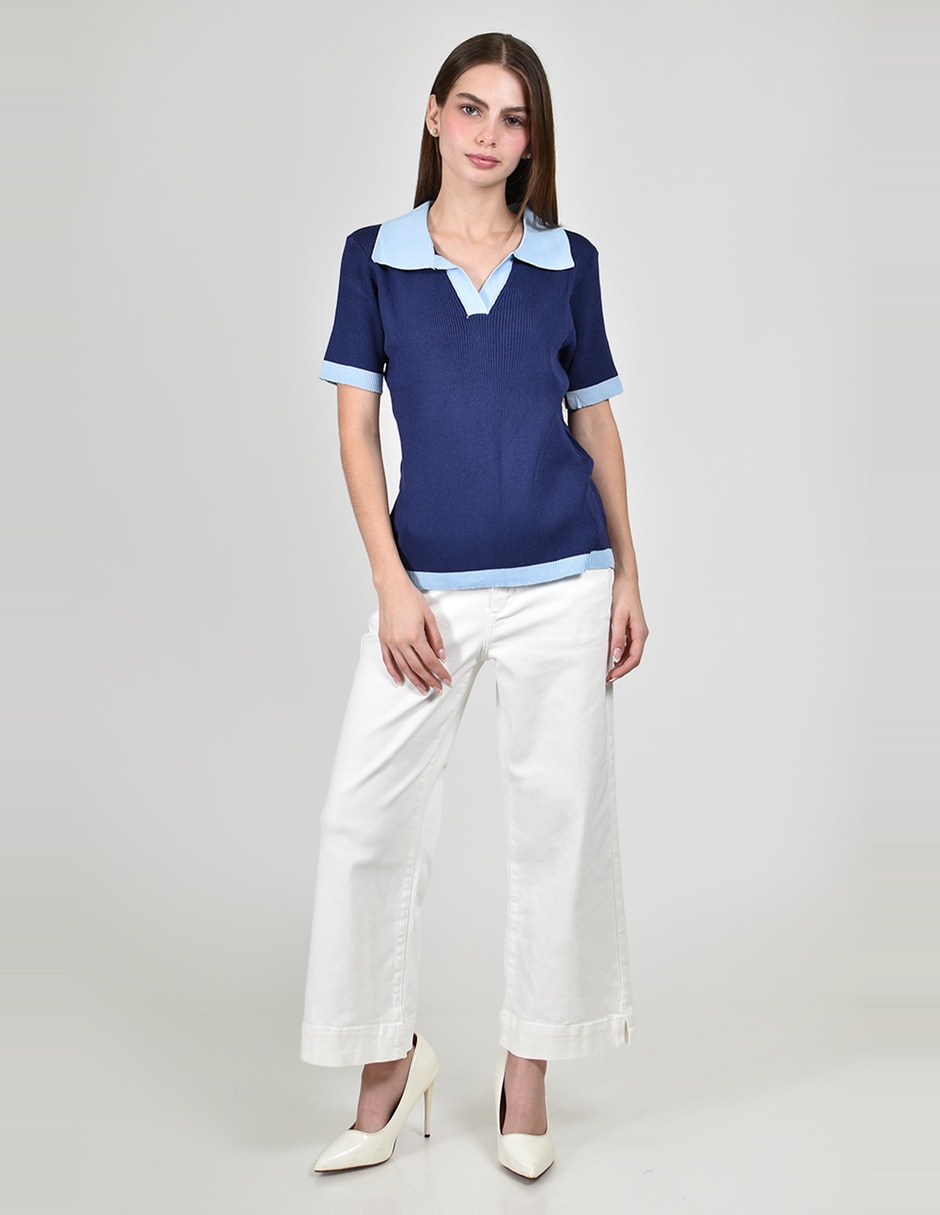 Blusa roman fashion manga corta para mujer