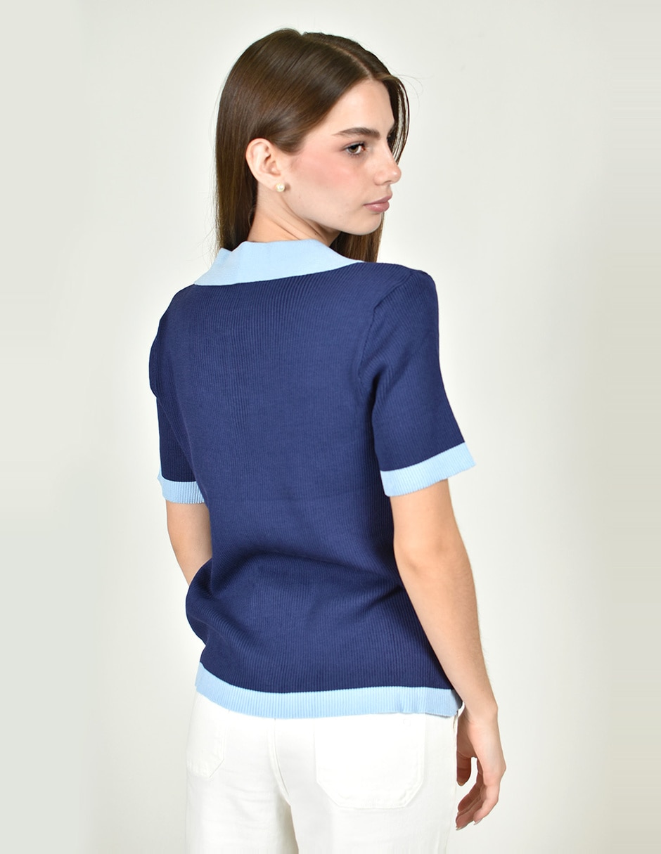 Blusa roman fashion manga corta para mujer
