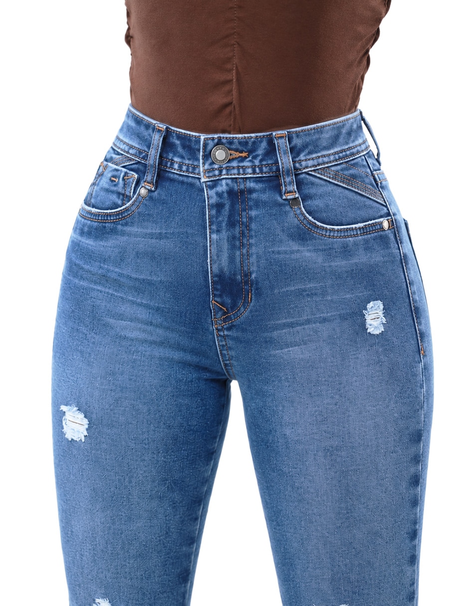 Jeans super skinny cintura alta para mujer 5