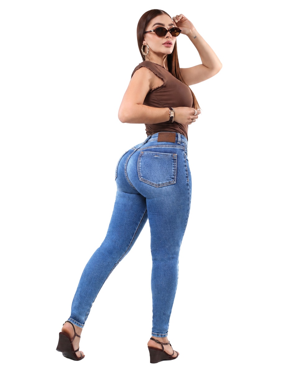 Jeans super skinny cintura alta para mujer 6