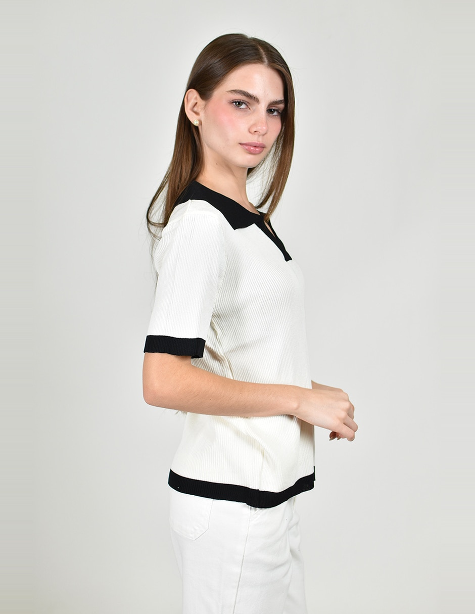 Blusa roman fashion manga corta para mujer