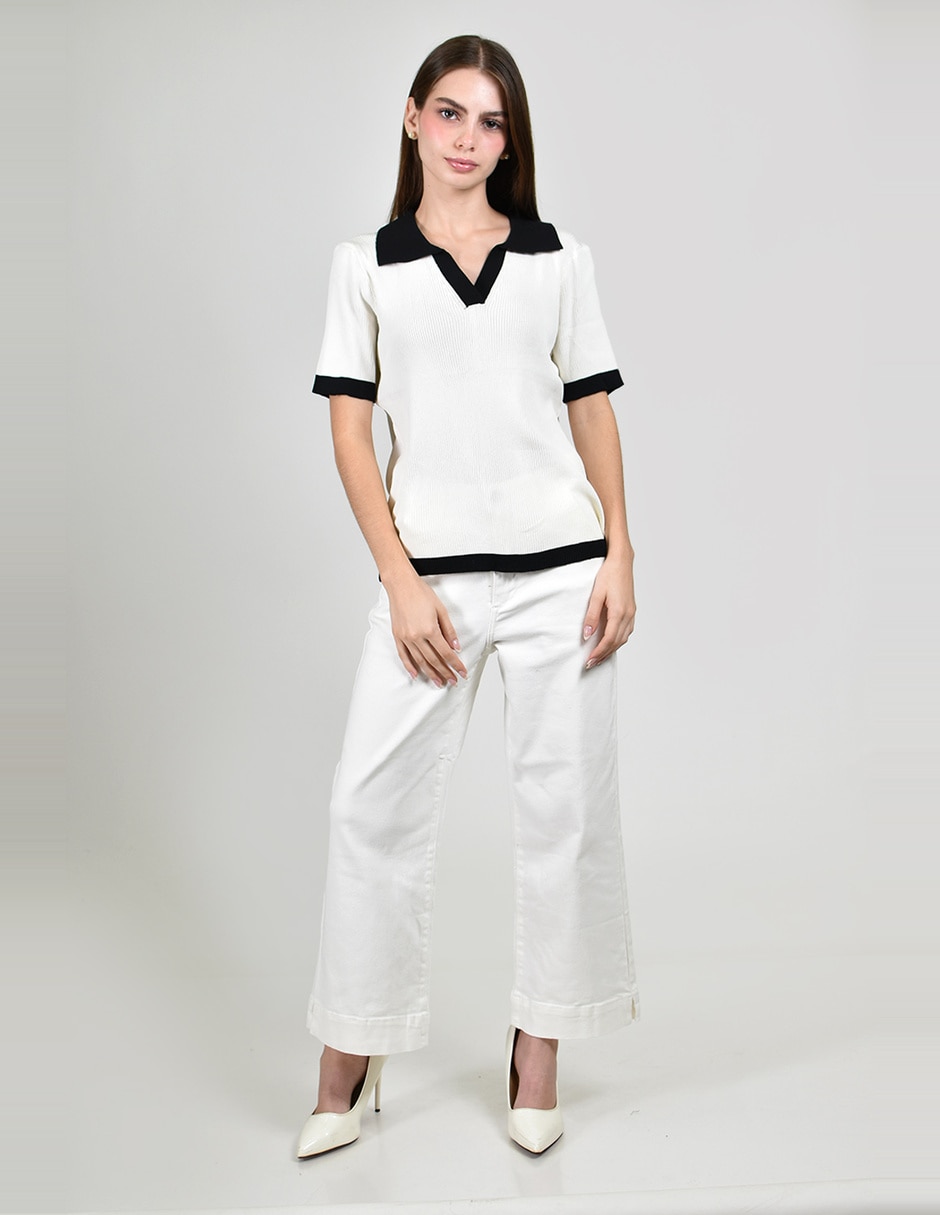 Blusa roman fashion manga corta para mujer