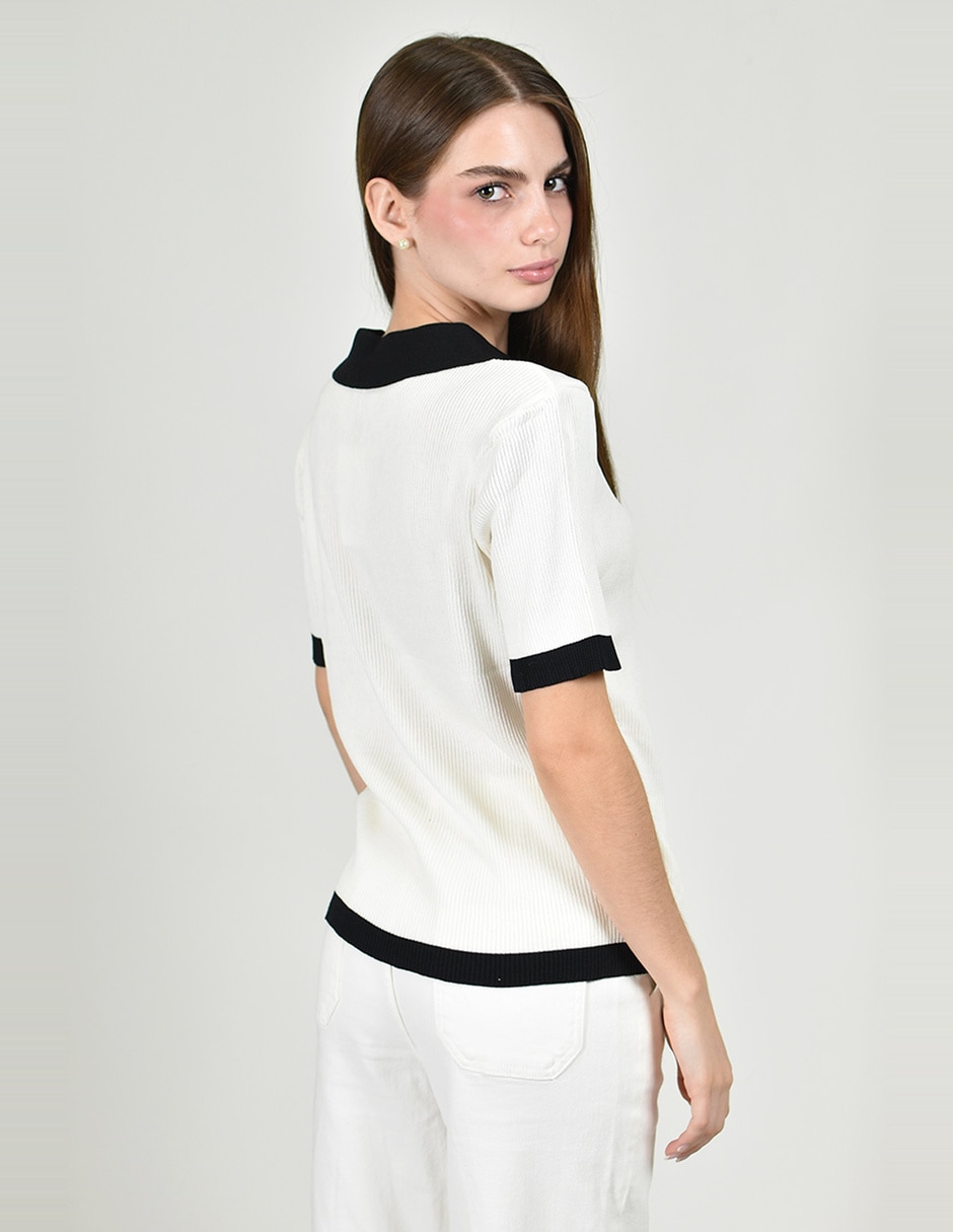 Blusa roman fashion manga corta para mujer