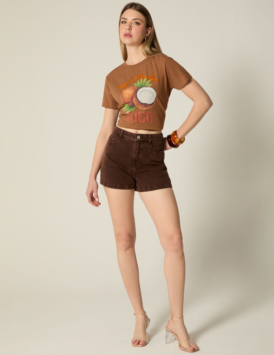 Playera manga corta studio f tropicalia coco cuelloredondo para mujer