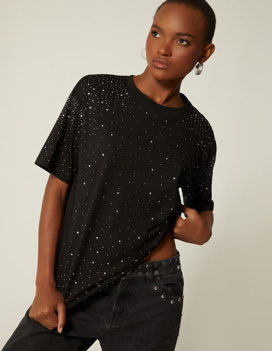 Playera manga corta cuello redondo para mujer Playera manga corta cuello redondo para mujer