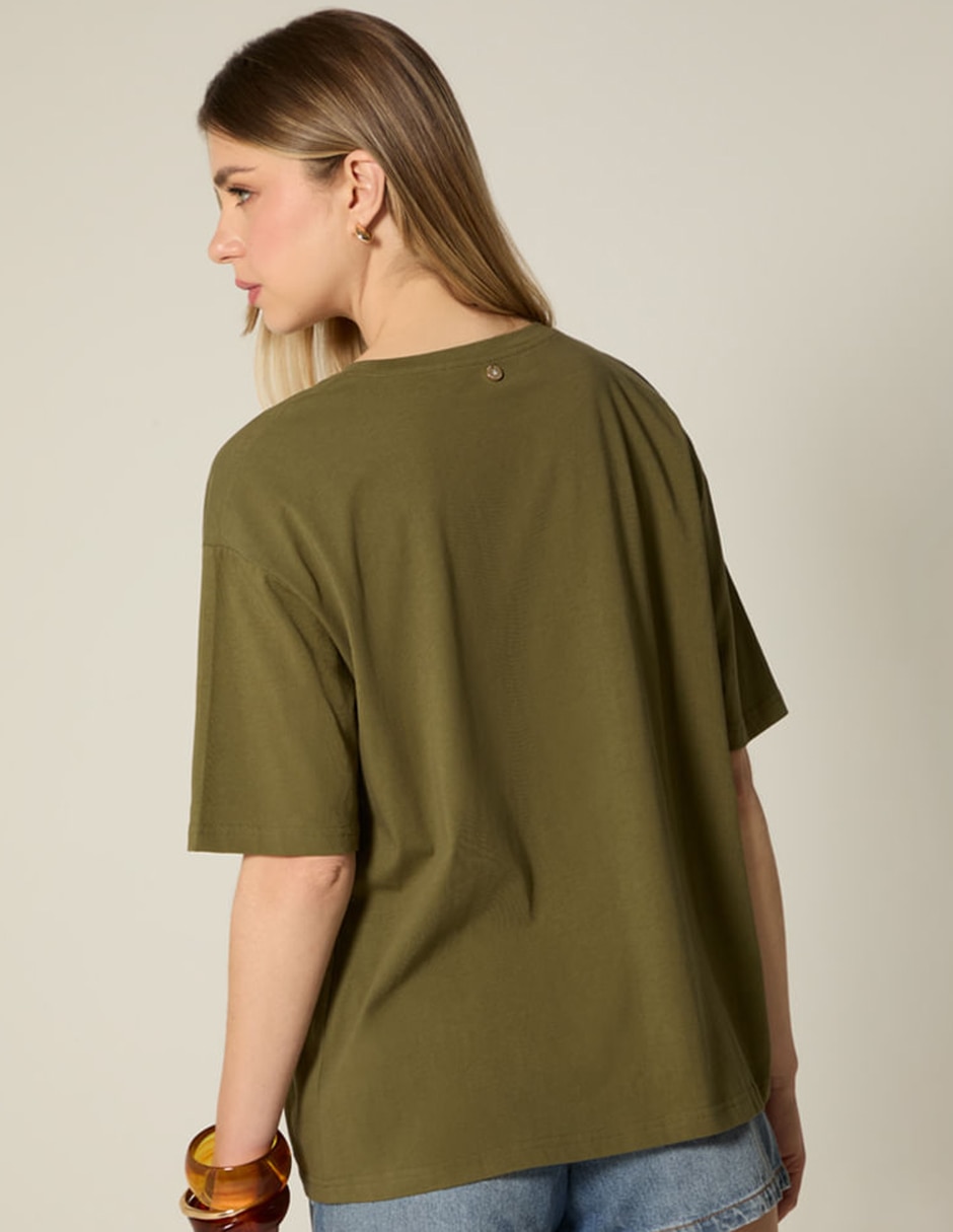 Playera manga corta studio f tropicalia banana cuello redondo para mujer