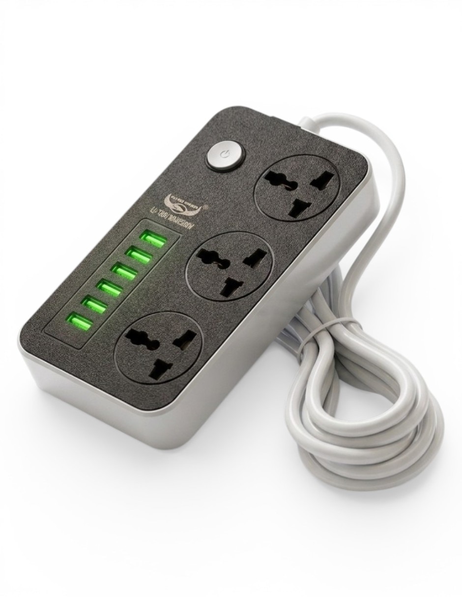 Multicontacto de 3 salidas y 6 puertos USB Multicontacto de 3 salidas y 6 puertos USB