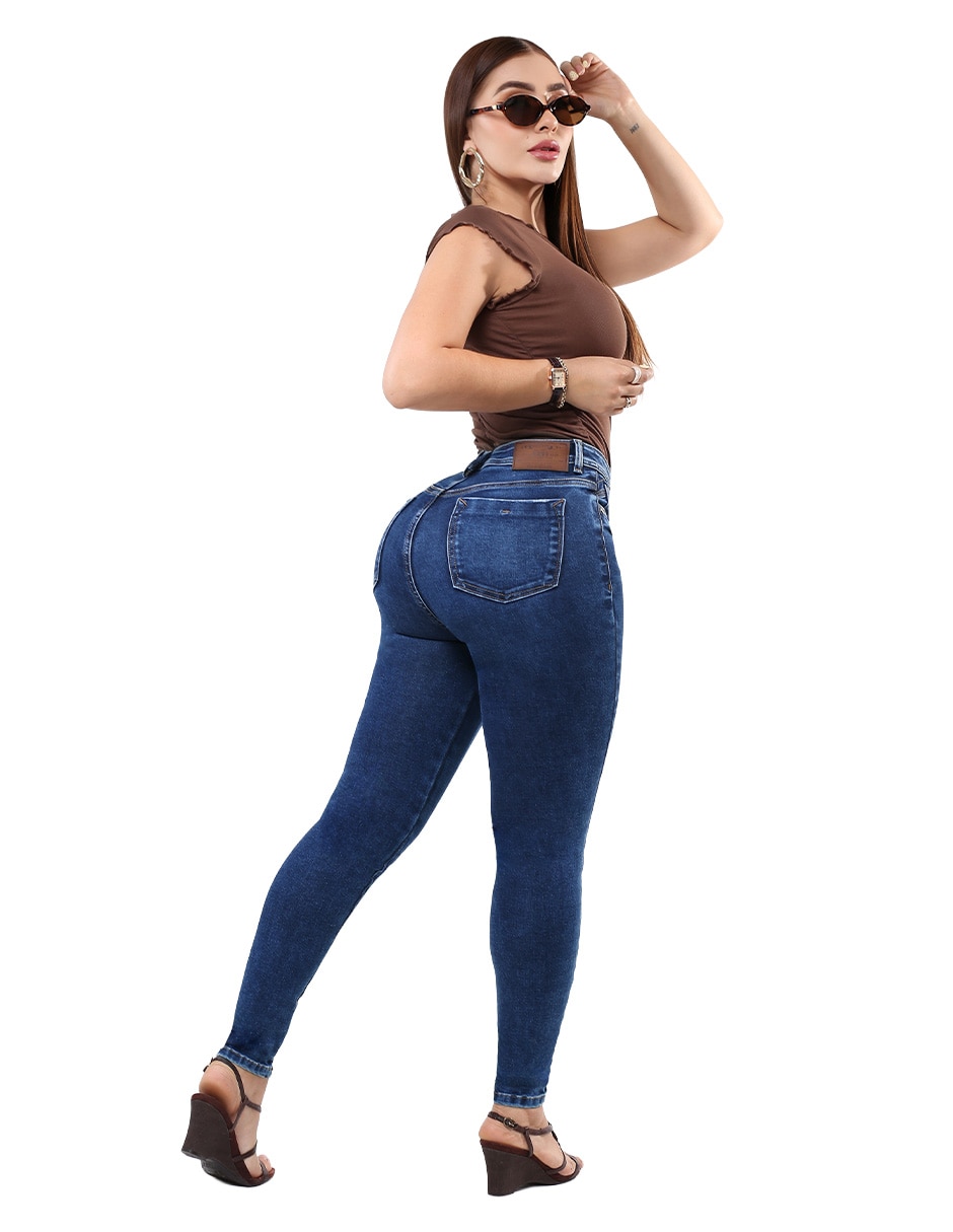 Jeans super skinny cintura alta para mujer 4