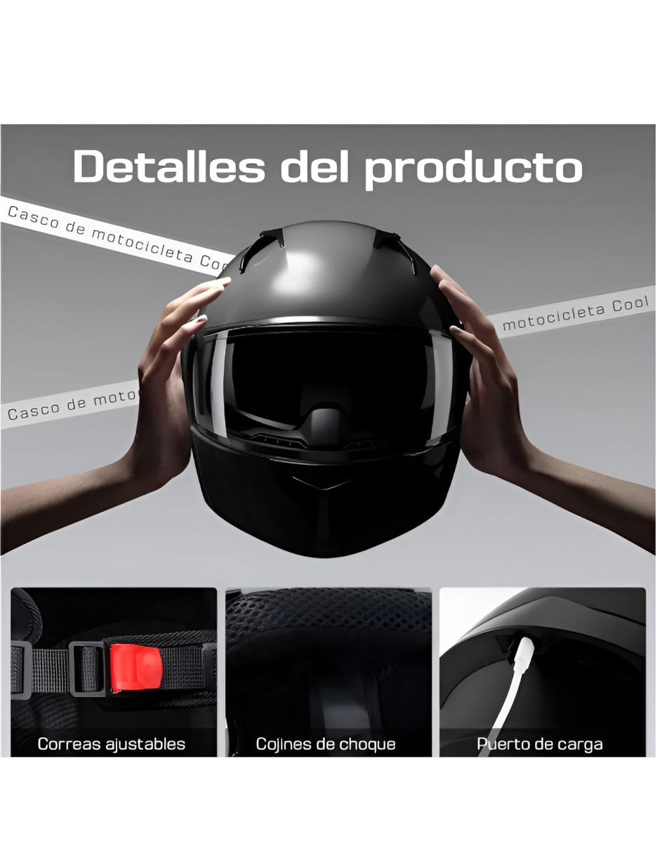 Casco cerrado para motocicleta urbana unisex 3