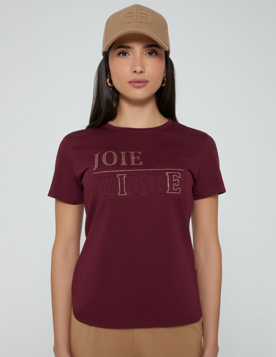 Playera manga corta studio f joie de vivre cuello redondo para mujer
