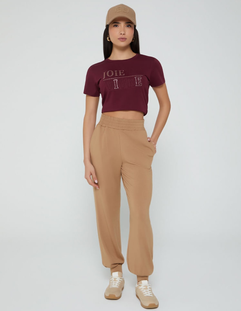 Playera manga corta studio f joie de vivre cuello redondo para mujer
