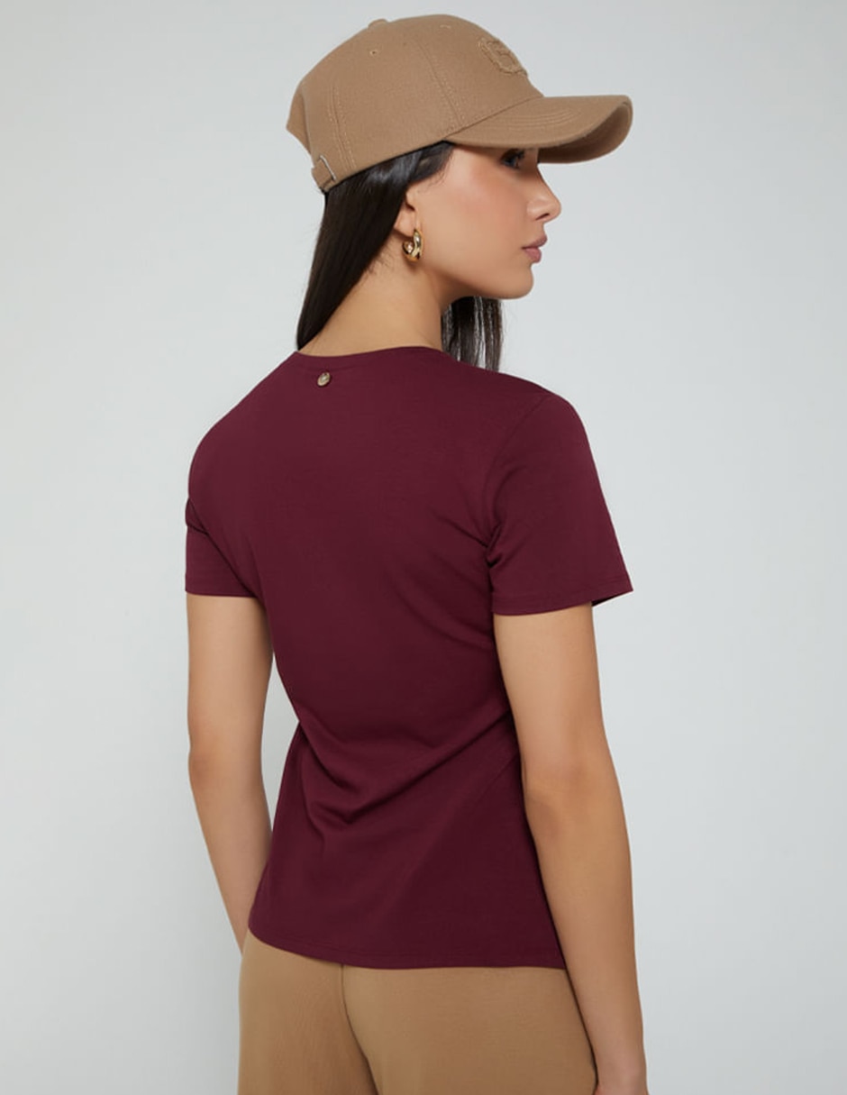 Playera manga corta studio f joie de vivre cuello redondo para mujer