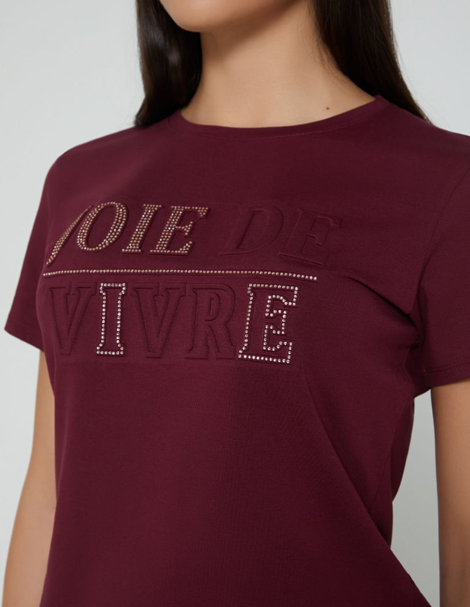 Playera manga corta studio f joie de vivre cuello redondo para mujer