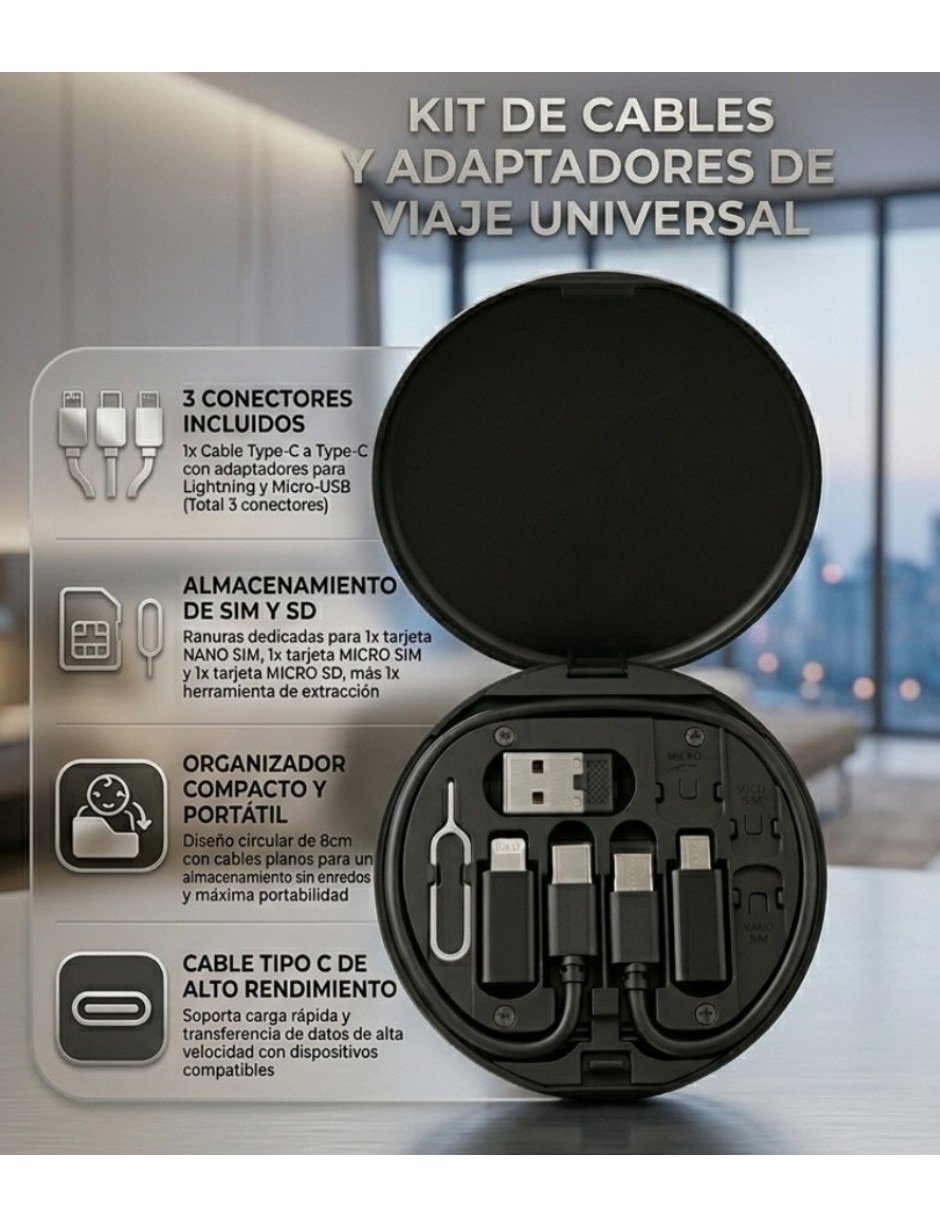 Adaptador USB micro a USB tipo C universal redondo y con soporte para celular 2