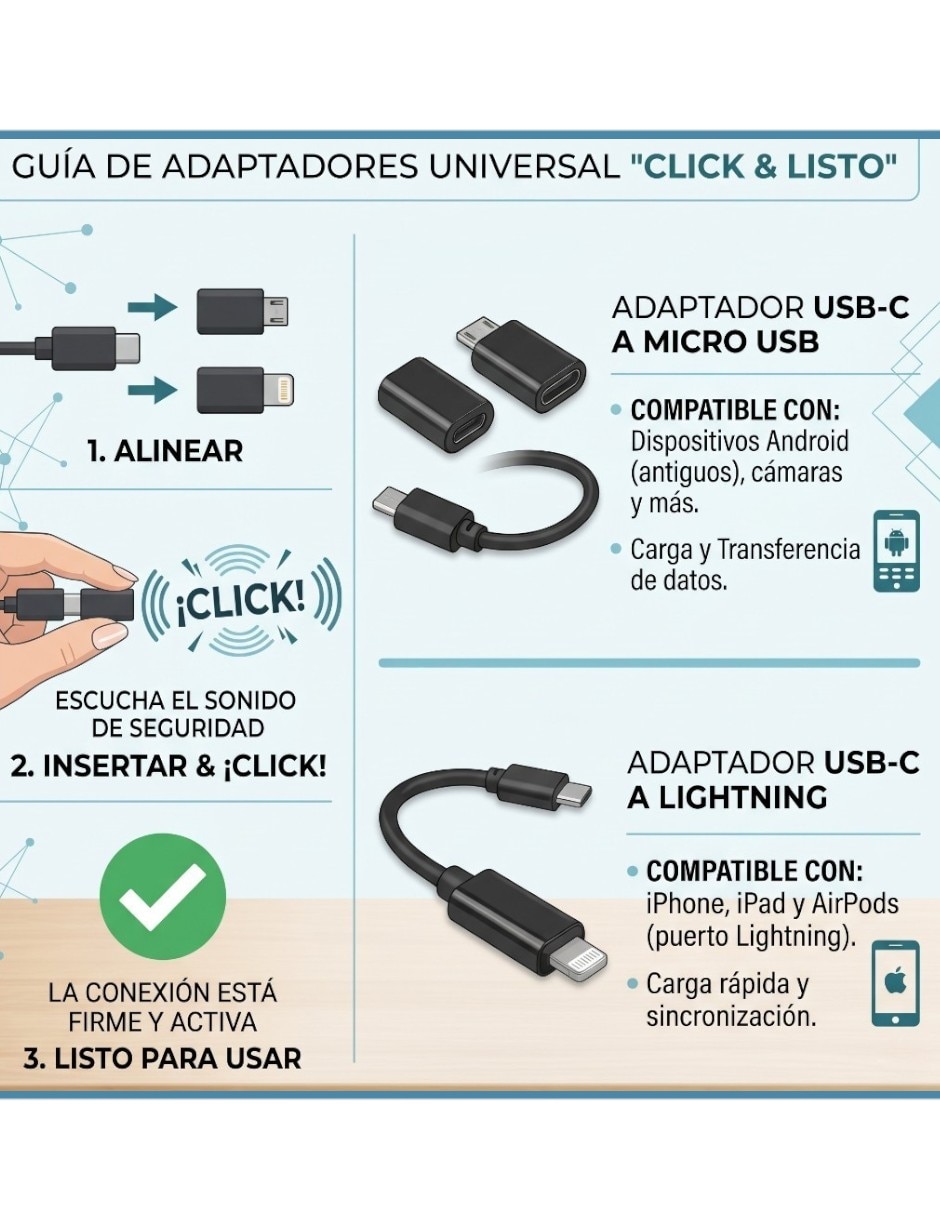Adaptador USB micro a USB tipo C universal redondo y con soporte para celular 5