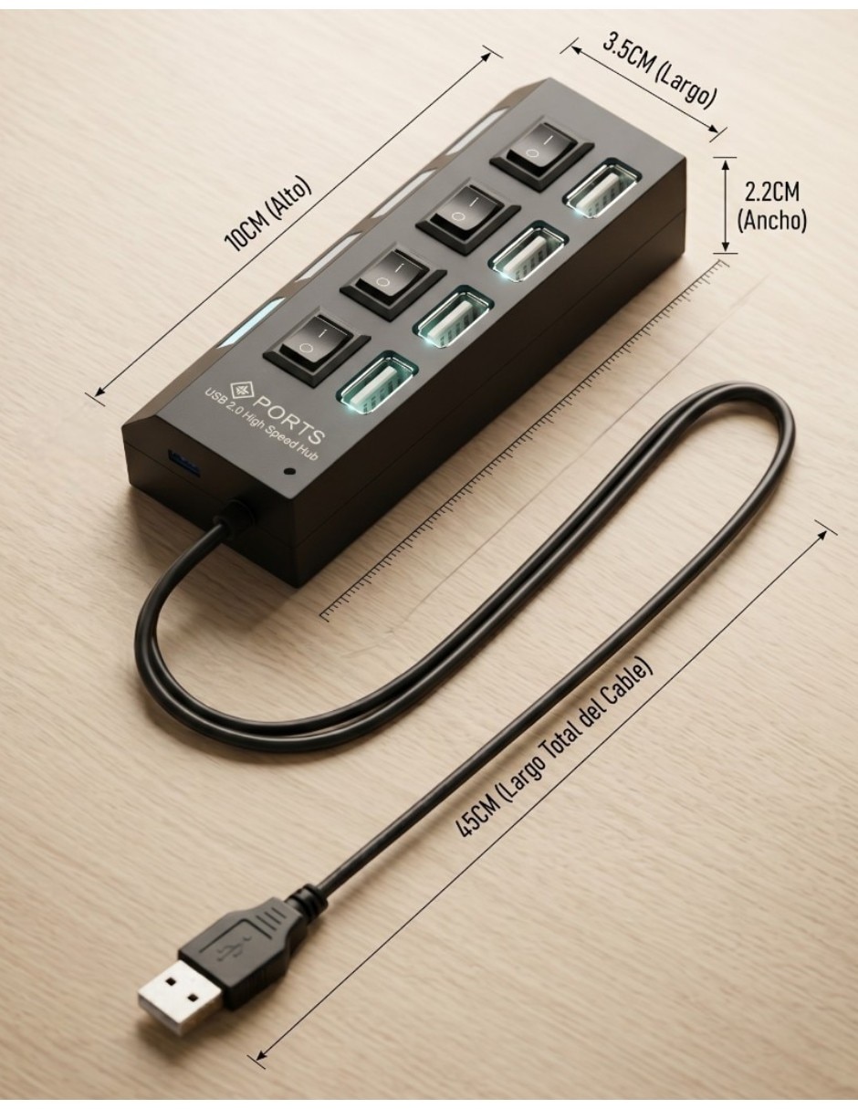 Hub USB 2.0 de 4 puertos USB 3