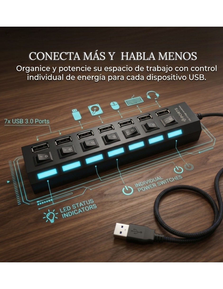 Hub USB 2.0 de 7 contactos 4