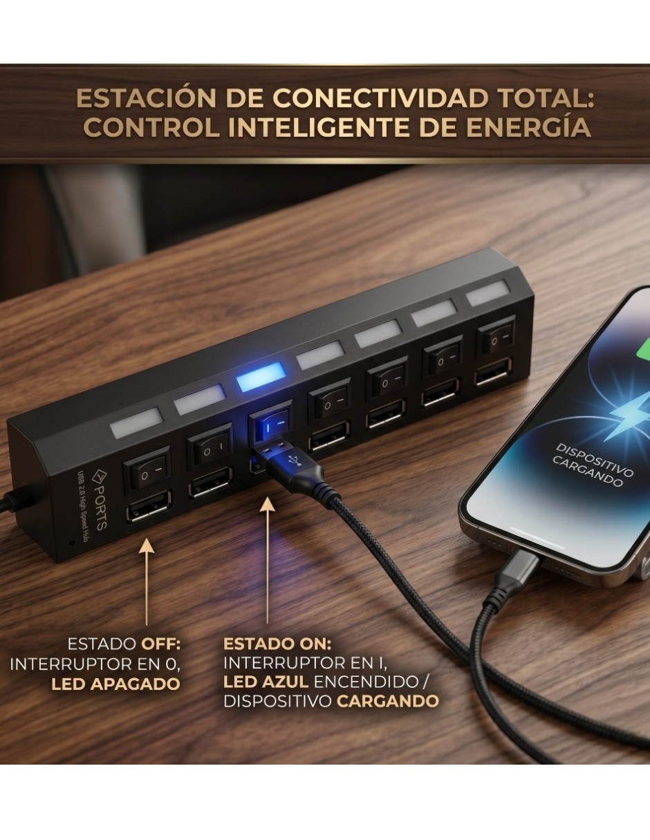 Hub USB 2.0 de 7 contactos 2