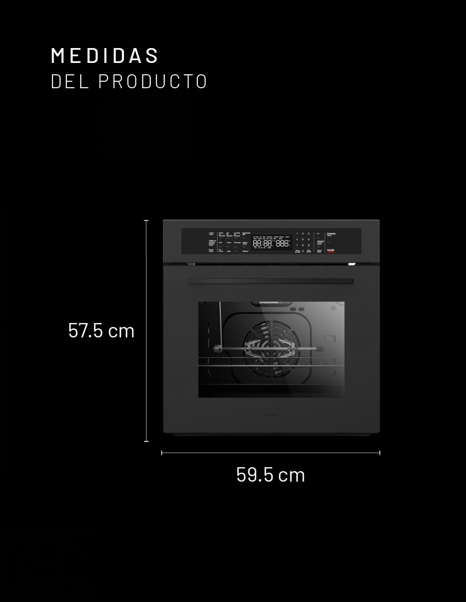 Horno gas/eléctrico HOHIB60MLP capacidad 60 L 3