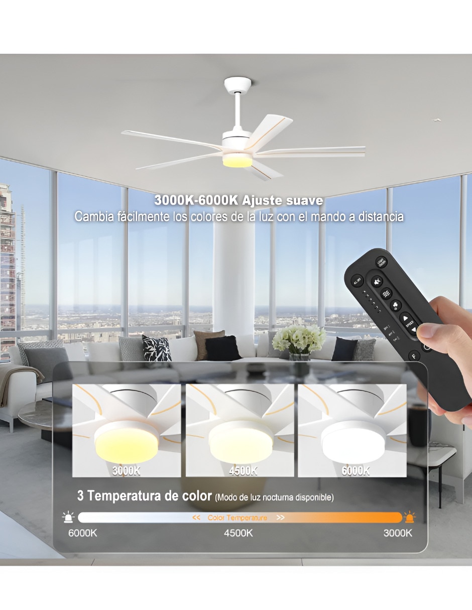 Ventilador de techo Xtellar con control remoto 3 velocidades