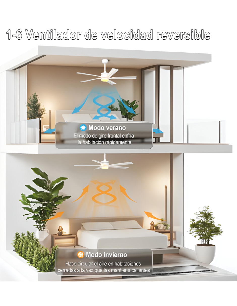 Ventilador de techo Xtellar con control remoto 3 velocidades