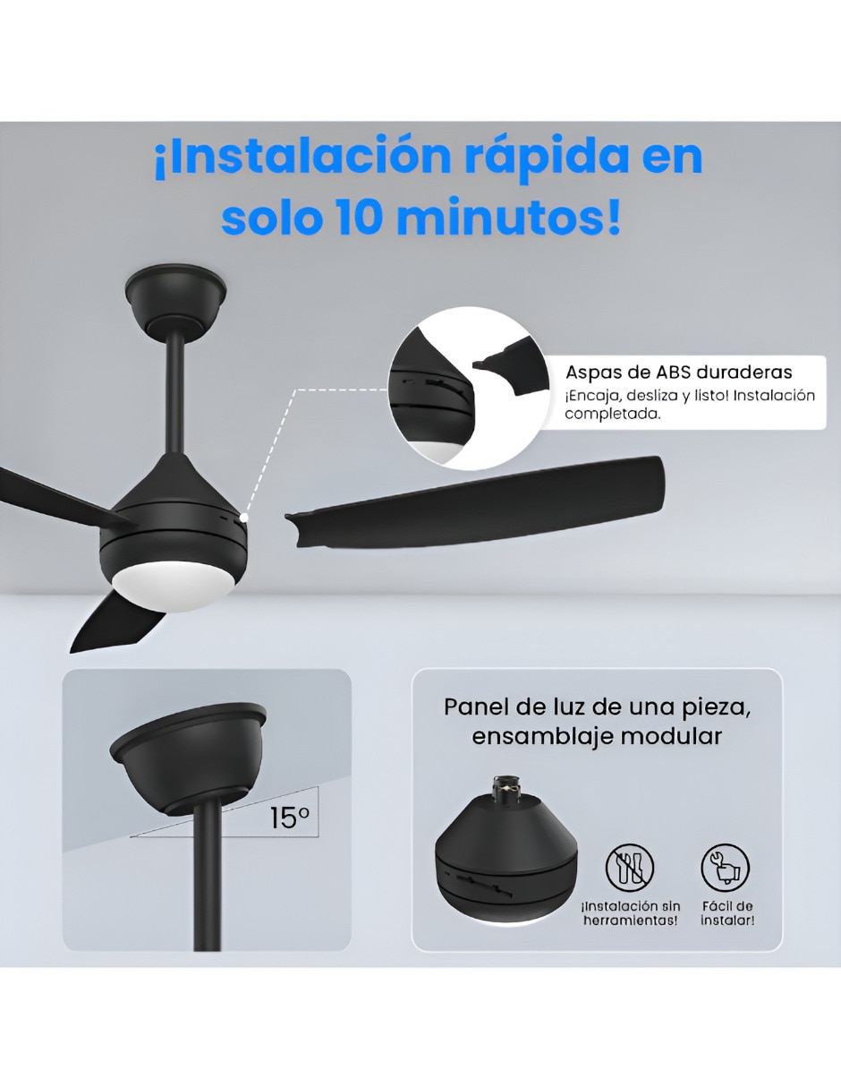 Ventilador de techo Xtellar con control remoto 3 velocidades