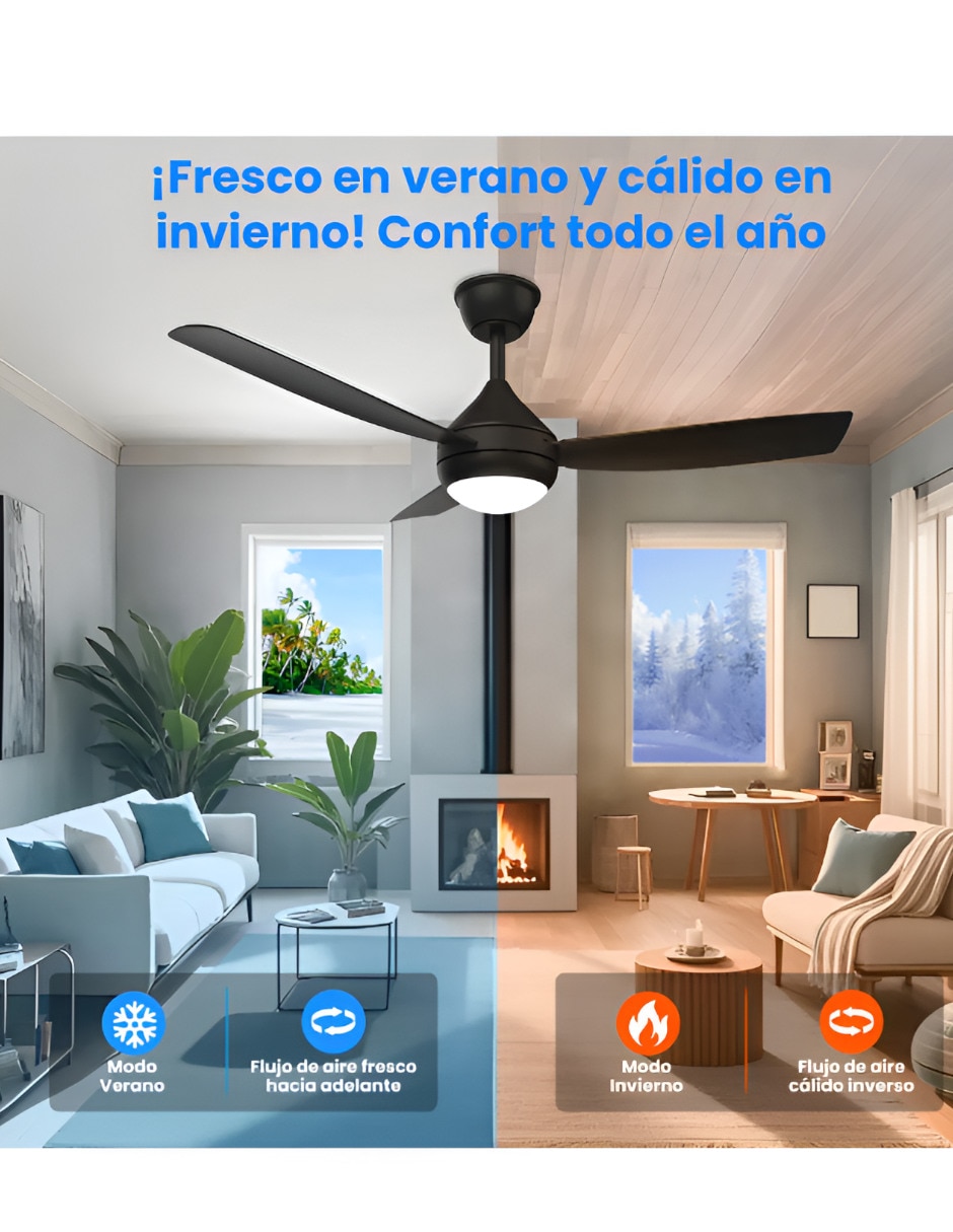 Ventilador de techo Xtellar con control remoto 3 velocidades