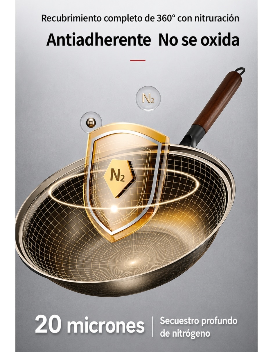 Sartén Wok U Shop Mexico de hierro fundido