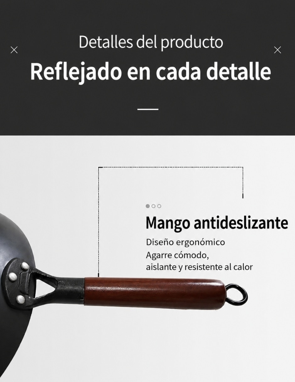 Sartén Wok U Shop Mexico de hierro fundido