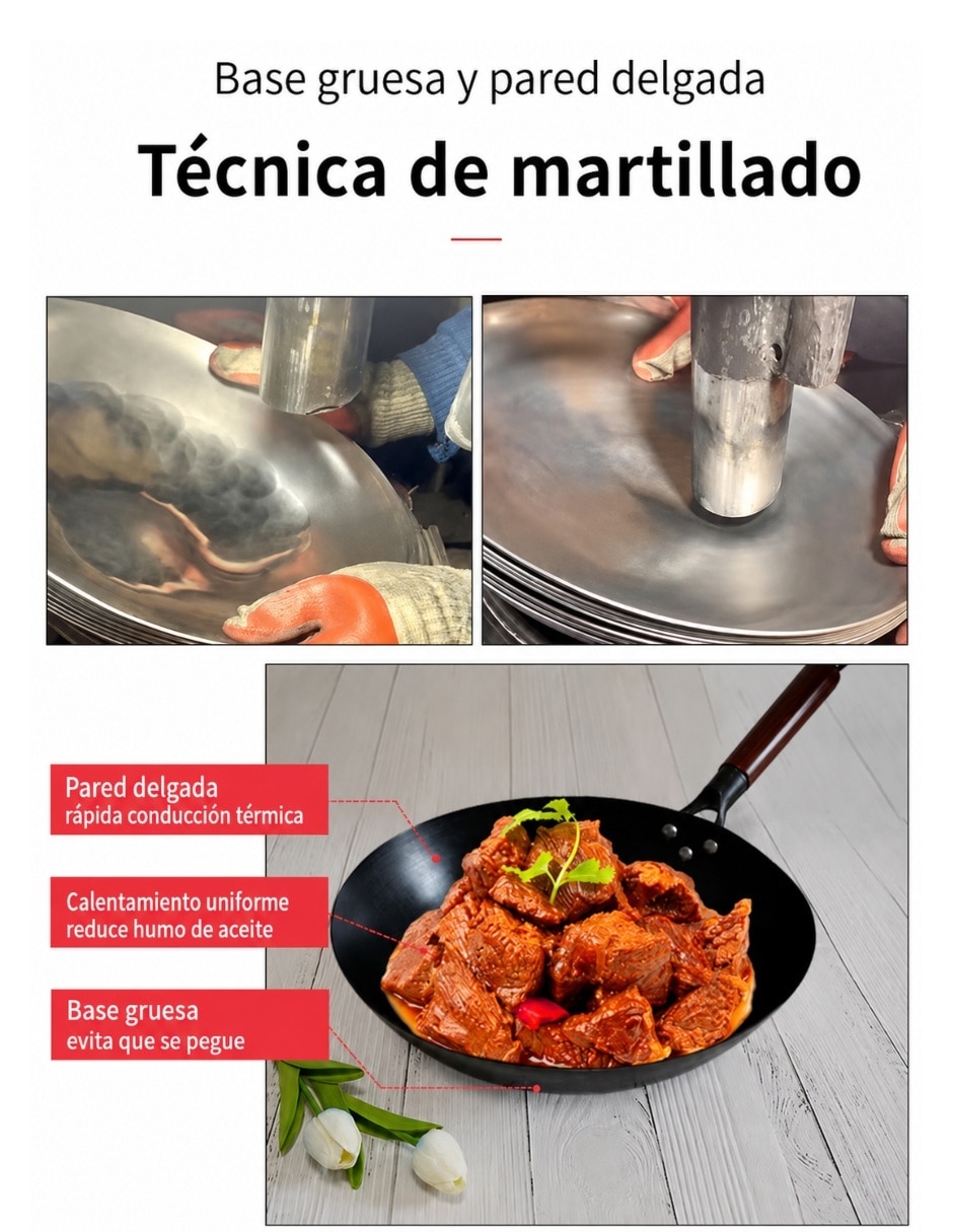 Sartén Wok U Shop Mexico de hierro fundido