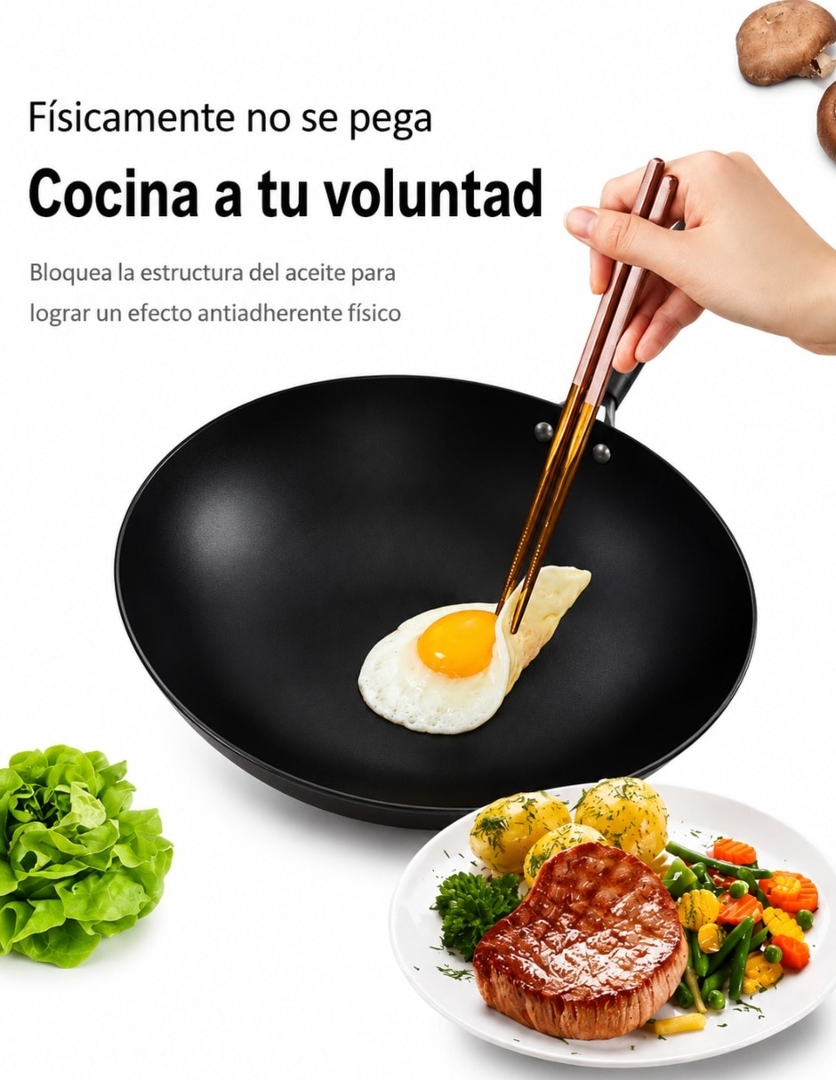 Sartén Wok U Shop Mexico de hierro fundido