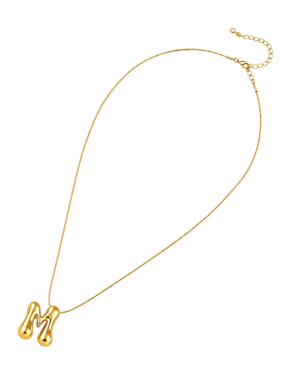 Collar con dije de letra M Burbuja 4