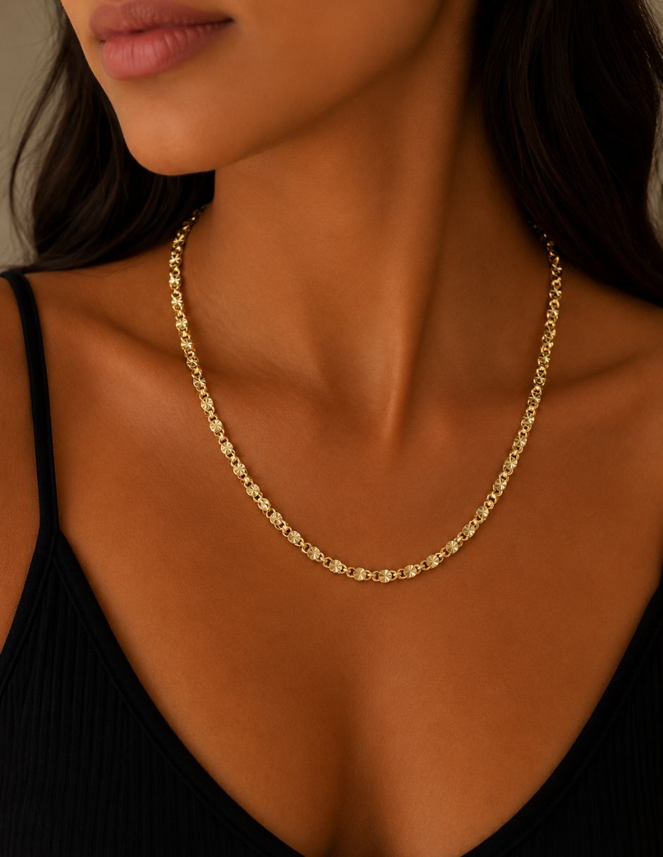 Cadena Clásico Moon de oro laminado 14 k