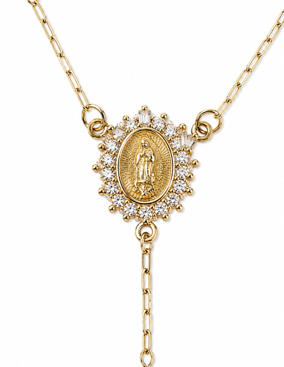 Rosario Moon cadena de aleación chapa de oro