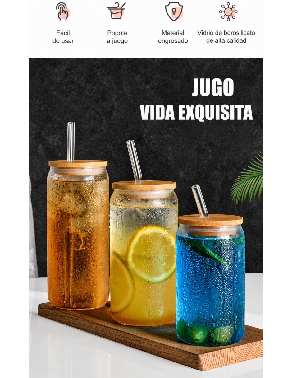 Vaso con tapa con 4 piezas 7