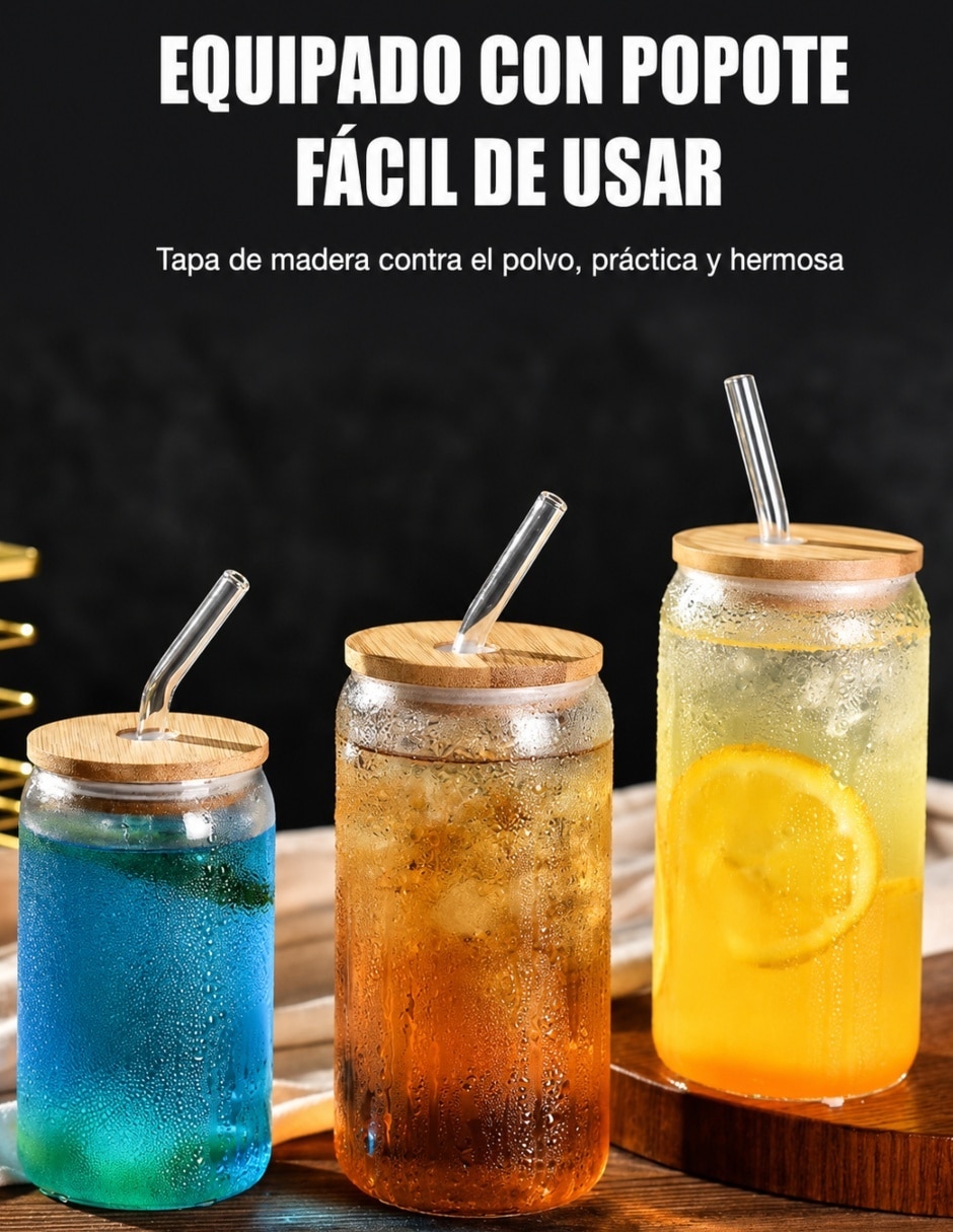 Vaso con tapa con 4 piezas 8