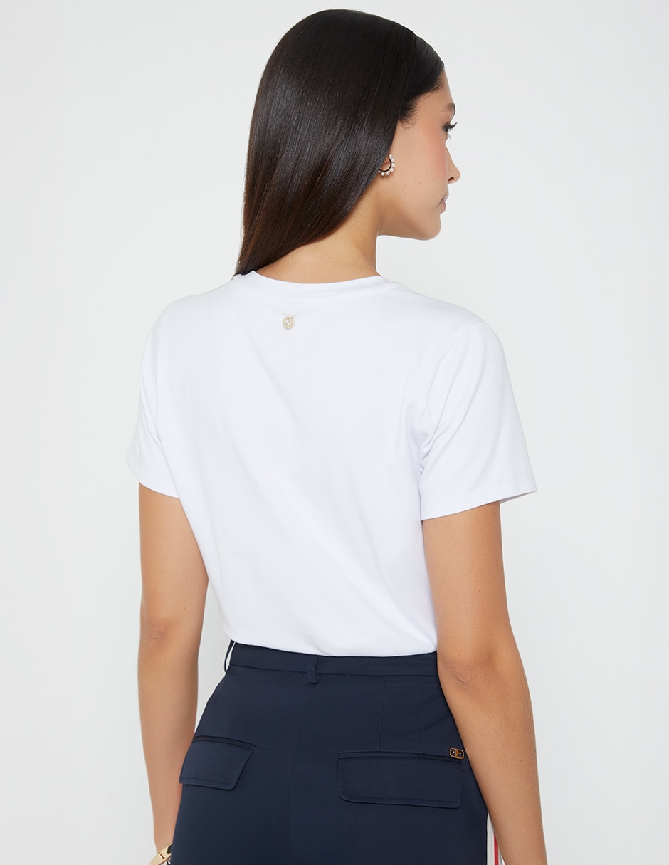 Playera manga corta amore cuello redondo para mujer 3