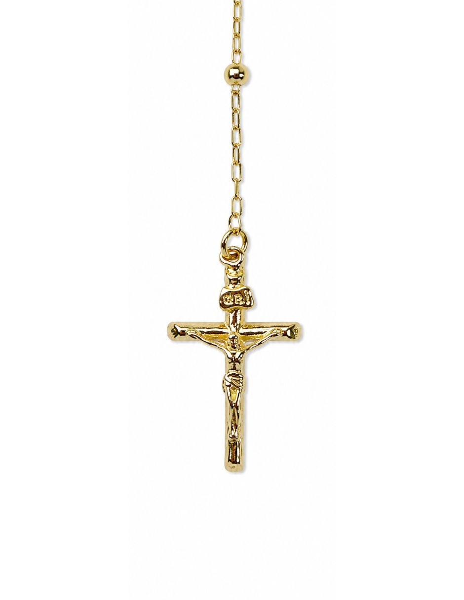 Rosario cadena de aleación chapa de oro 6