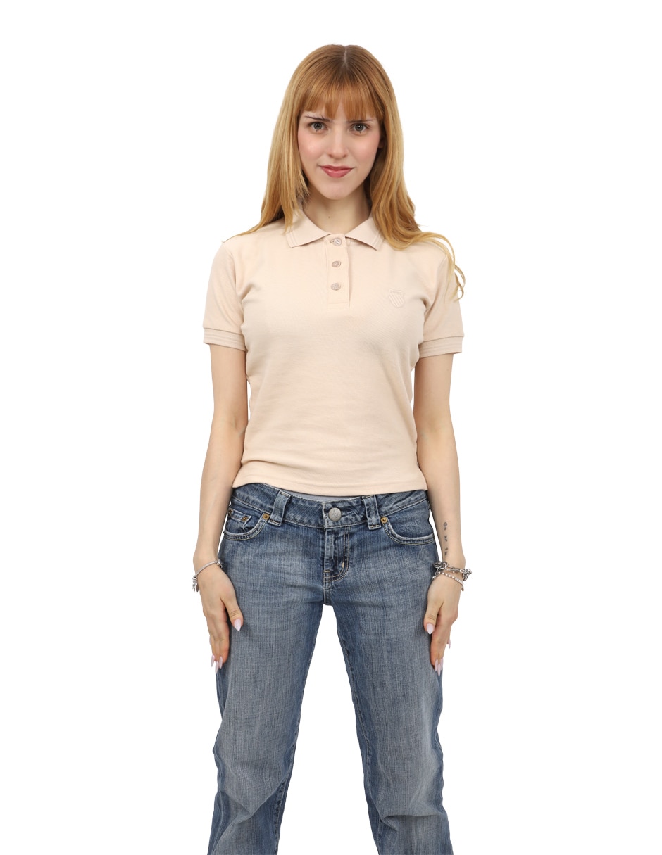 Playera manga corta melo cuello polo para mujer 2