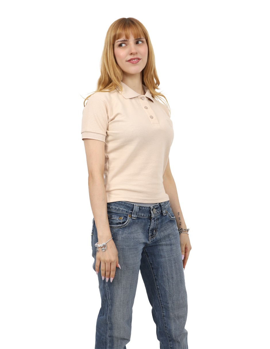 Playera manga corta melo cuello polo para mujer 5