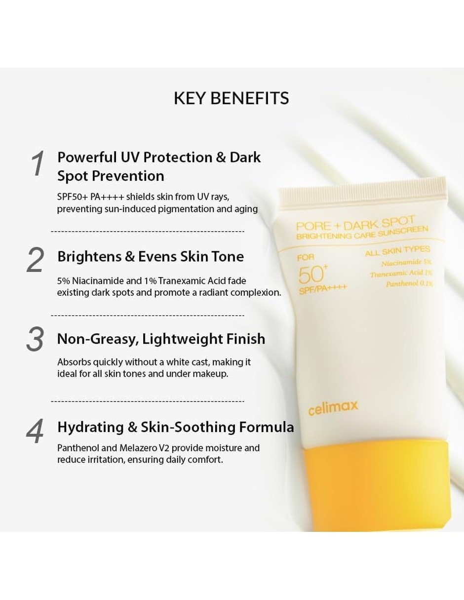Protector solar Fps 50+ Pore + Dark Spot Brightening Care Sunscreen Spf 50+ 50ml 3